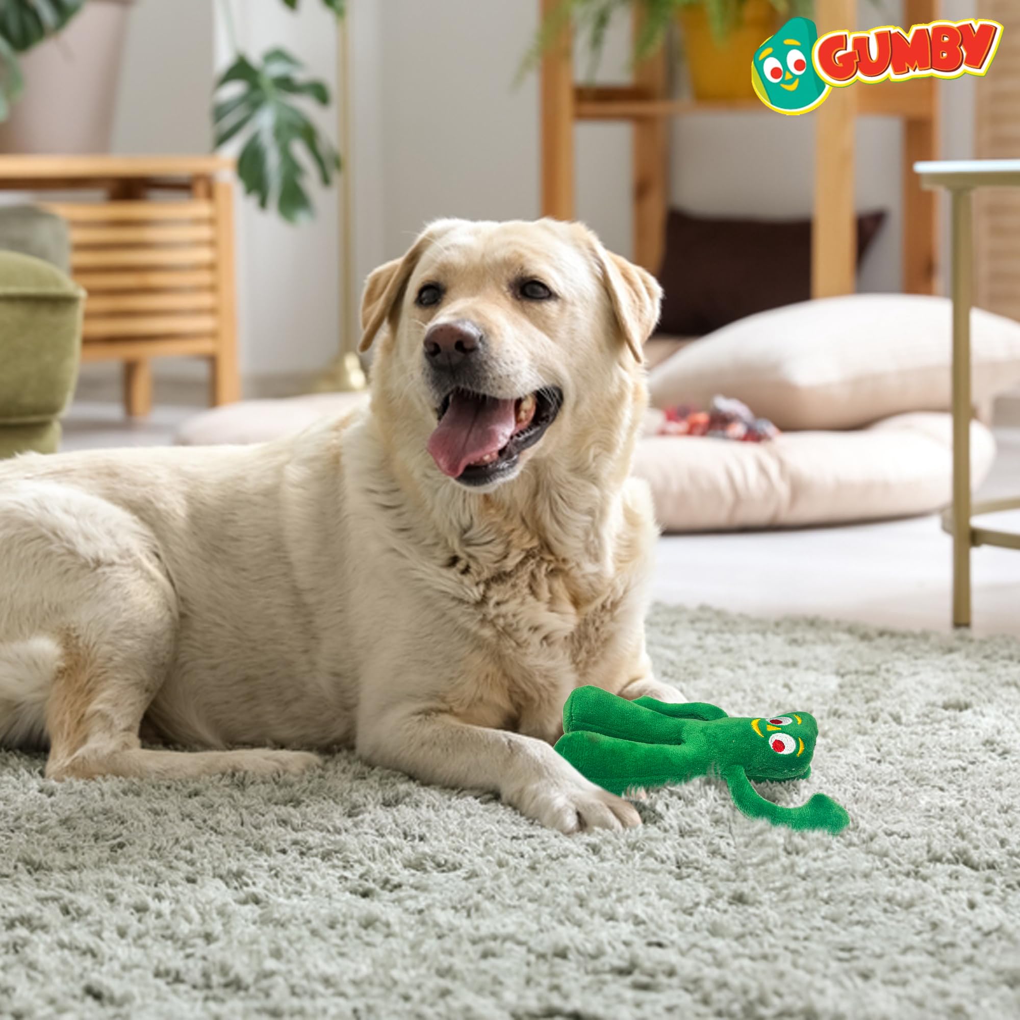 Multipet Gumby toy demonstrates easy handling for everyday indoor and outdoor use.
