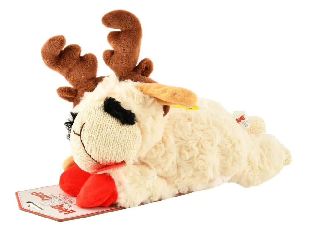 Multipet Lambchop antlers snuggle shot—cozy holiday chew for small dogs