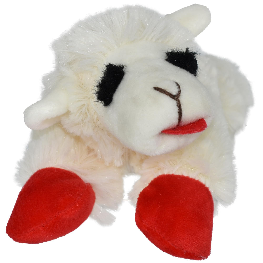 Lamb Chop measures 6 inches, perfect for small to medium dogs.