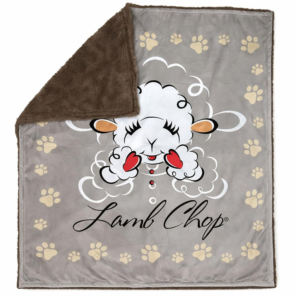 Multipet Lamb Chop Blanket folded shows plush fleece for cozy lounging
