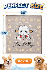 Multipet Lamb Chop Blanket draped on a sofa for dog-approved cuddles