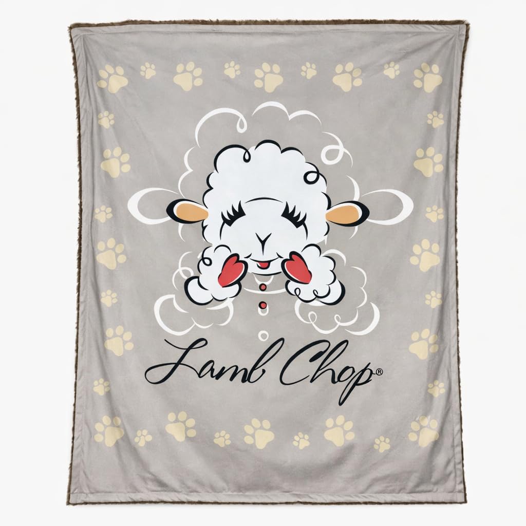Multipet Lamb Chop Blanket rolled for easy storage and gifting