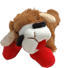 Multipet Lamb Chop brown face close-up highlighting soft plush texture