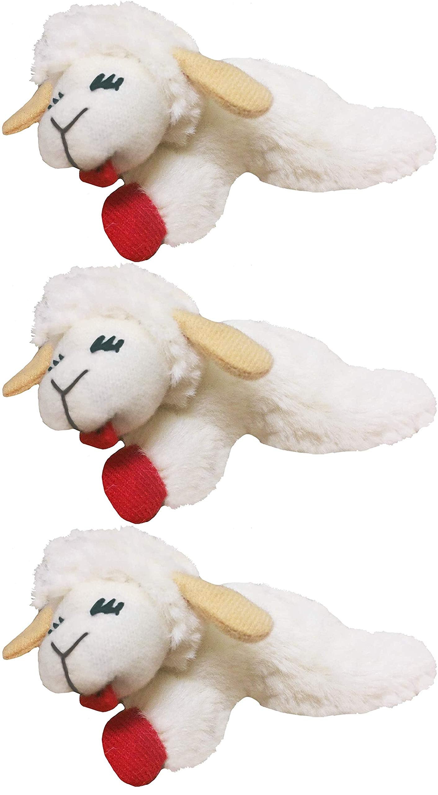 Multipet Lamb Chop cat toy small pack3 with playful toss promotes interactive play