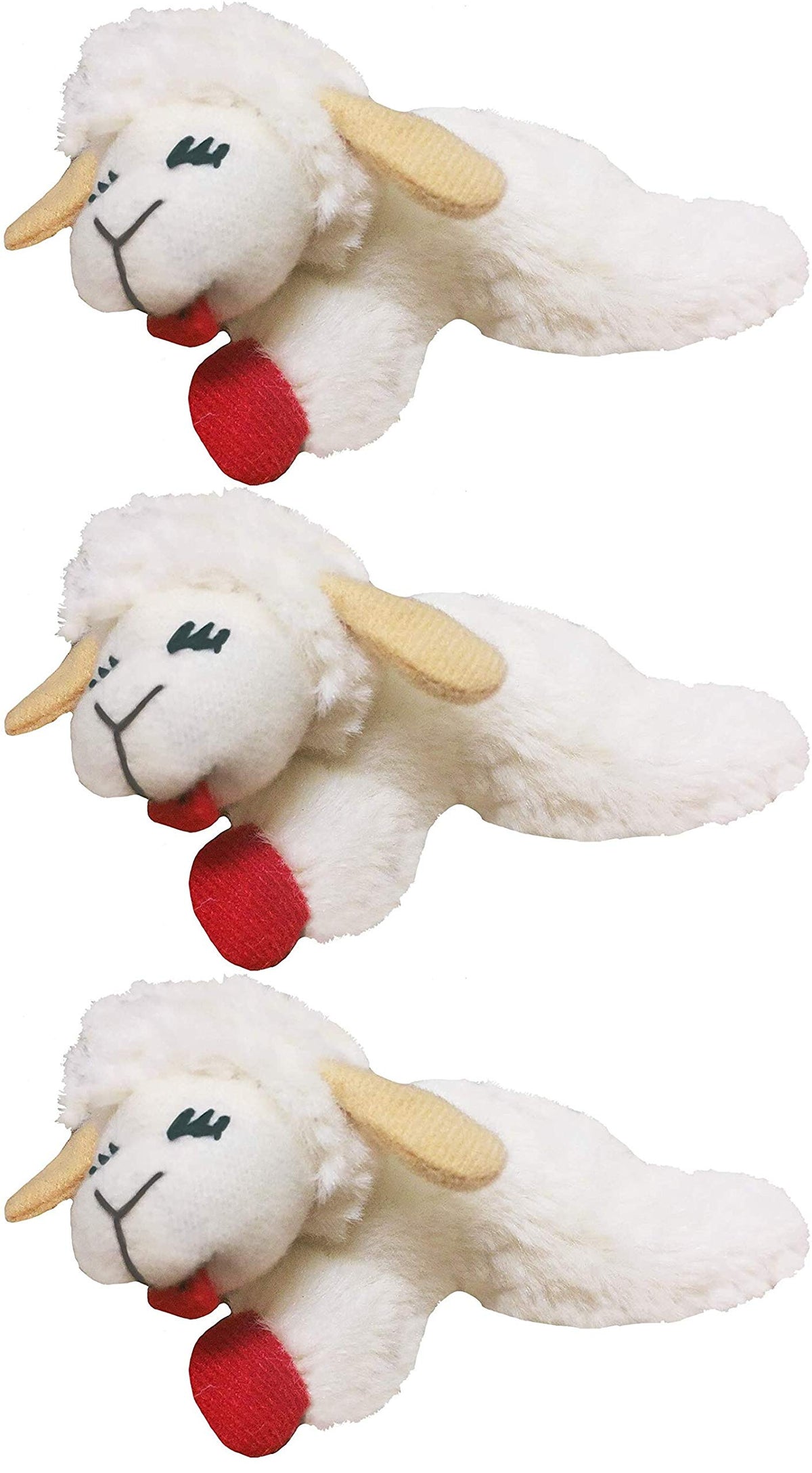 Multipet Lamb Chop cat toy small pack3 with playful toss promotes interactive play