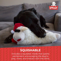 Multipet Lamb Chop cream plush material inviting cuddles and soft touch.