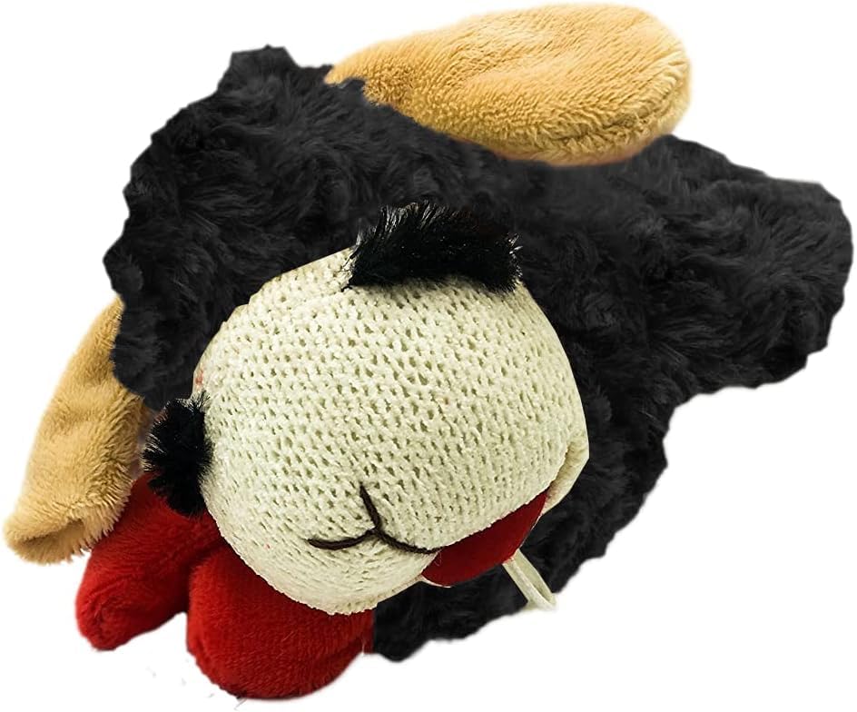 Multipet Lamb Chop plush fabric closeup shows soft, cuddly texture