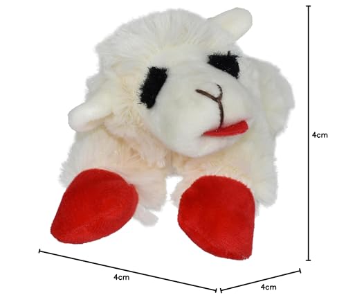 Lamb Chop being carried on a walk, a portable dog toy companion.