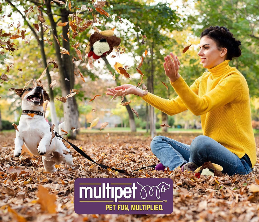 Multipet Lamb Chop mini 6in pack side demonstrates colors white black brown for versatile play