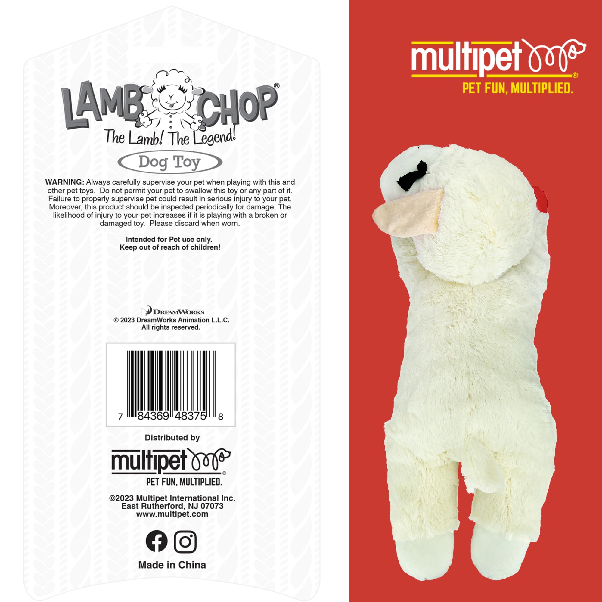 Multipet Lamb Chop officially licensed badge confirms authentic design.