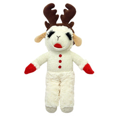 Multipet Lamb Chop plush dog toy with squeaker for engaging fetch sessions.