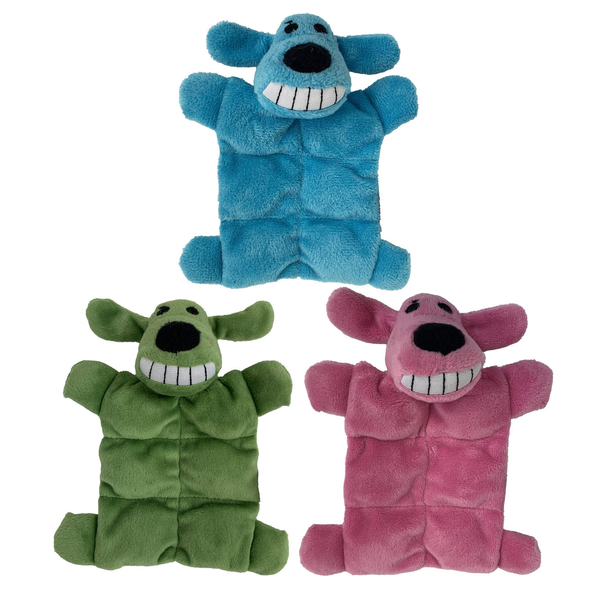 Multipet Loofa Squeaker Mat 6in pack front view for small dogs, ready for interactive play.