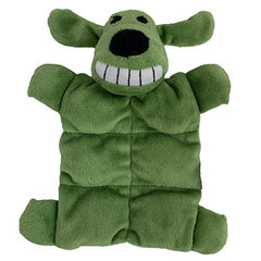 Multipet Loofa Squeaker Mat 6in plush texture up close, soft cuddly feel for dogs.