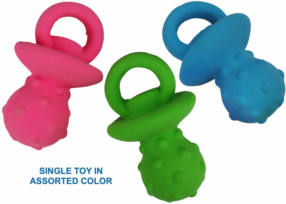 Multipet MiniPet Pacifier close-up reveals durable latex texture for chewers