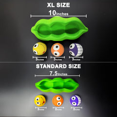 Three 3-inch latex balls in Multipet pod for fetch and chew sessions.