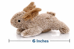 Multipet Thumperz plush bunny dog toy—soft texture aids comforting carries.