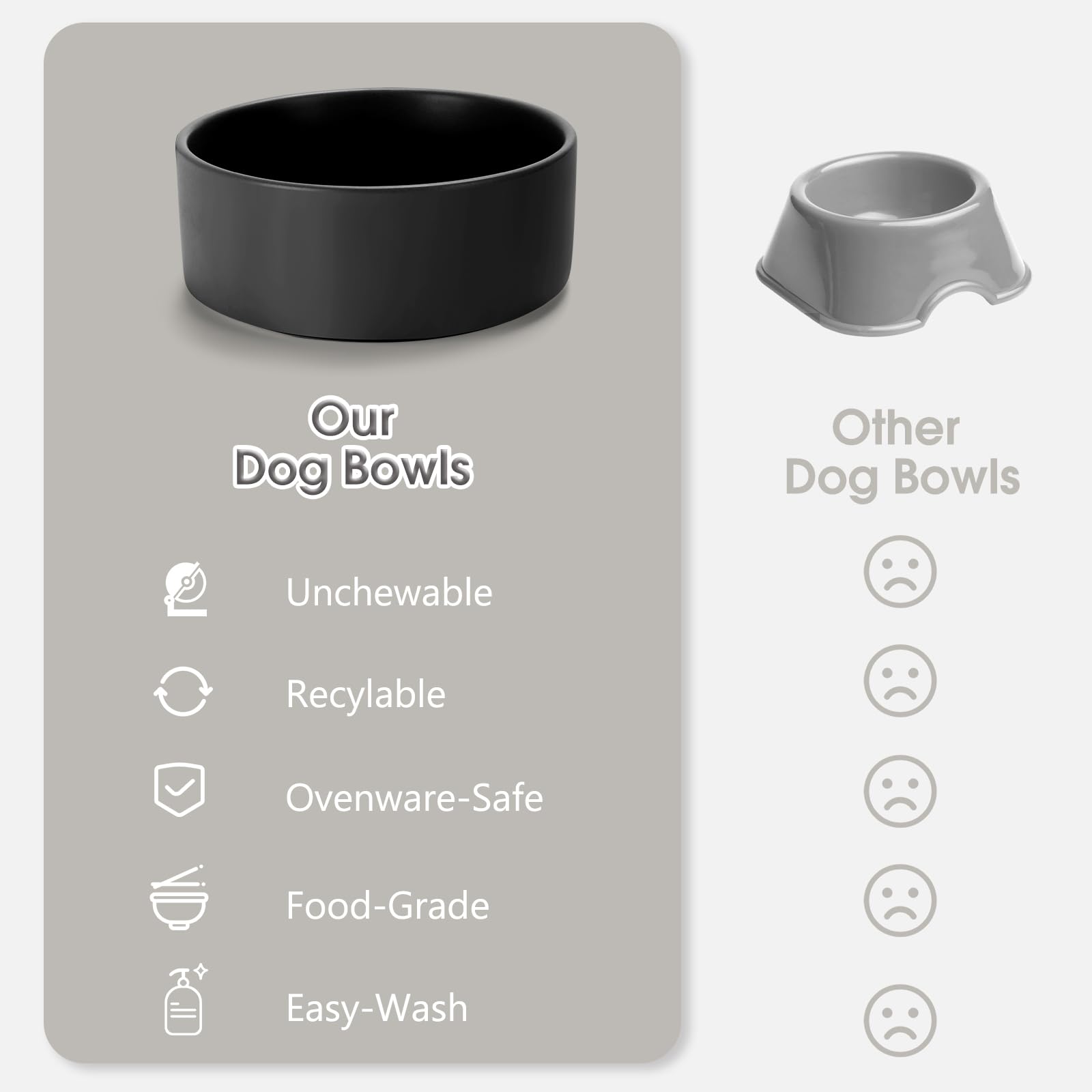 MultiOutools black ceramic bowls with sturdy iron frame for style and stability.
