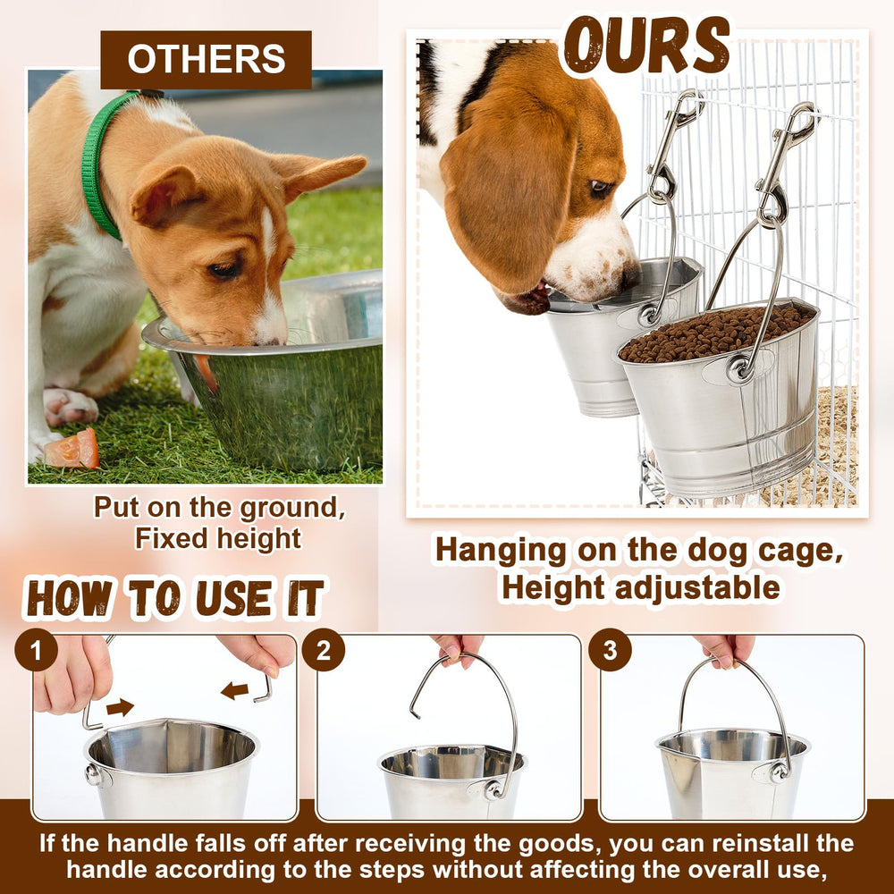 Mumufy bucket secured by snaps to bars for stable feeding