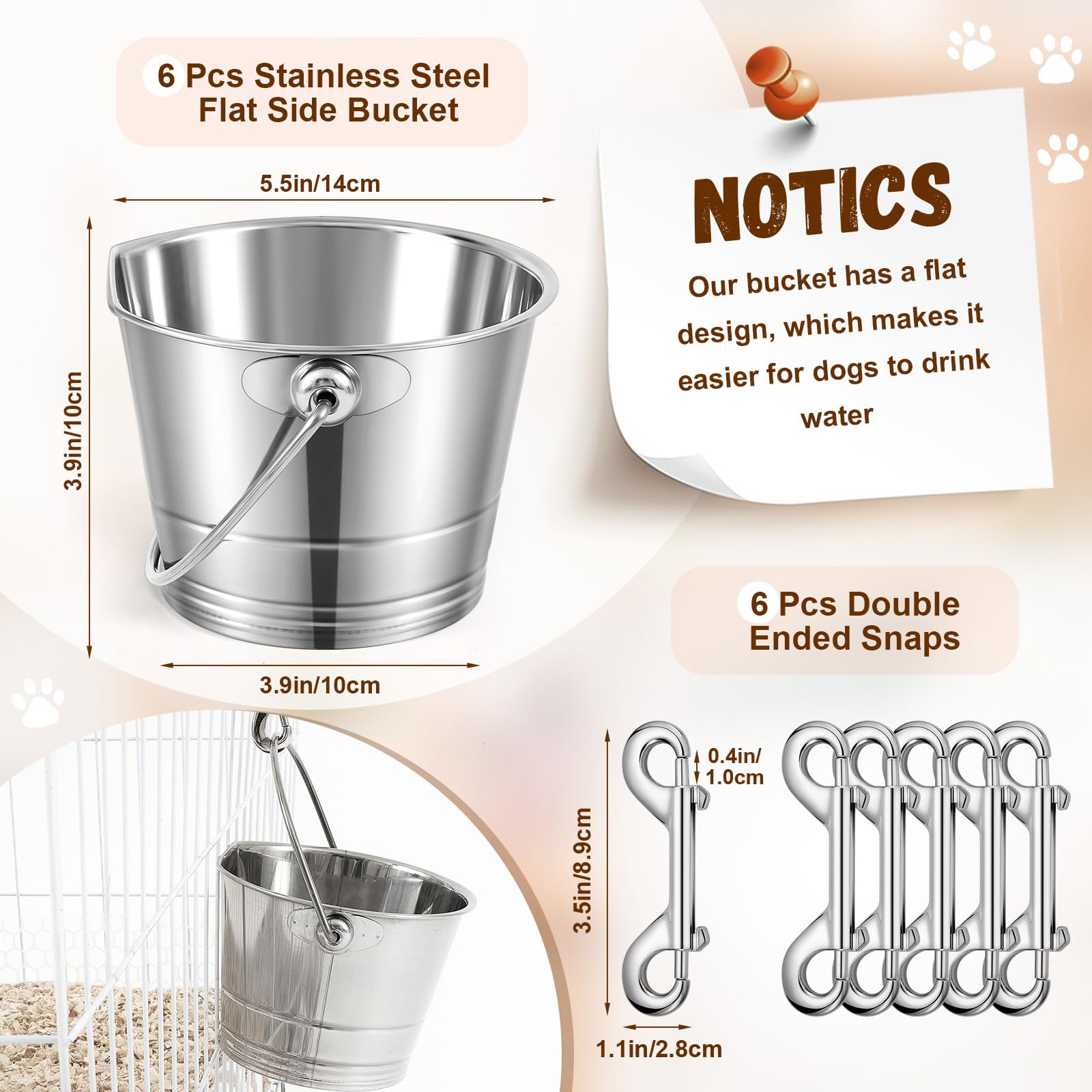 Mumufy 1-quart bucket with double-ended snaps on crate