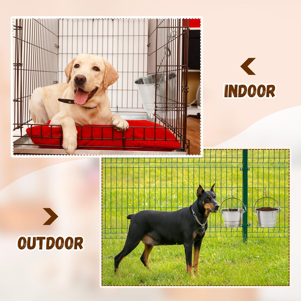 Mumufy flat-back design resting against kennel to reduce mess