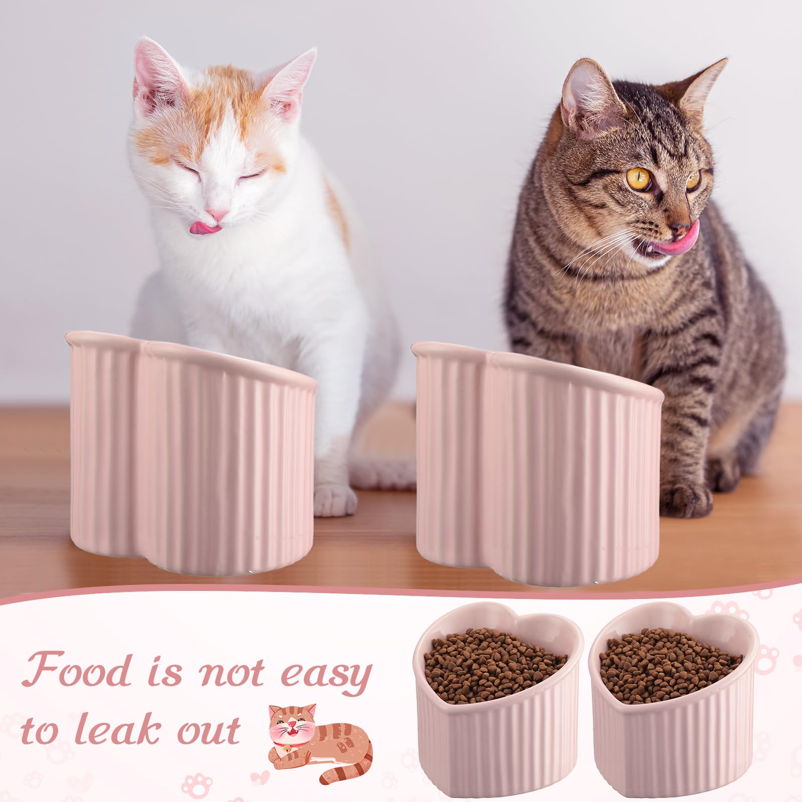 Mumufy pink cat bowls suitable for puppies and kittens.
