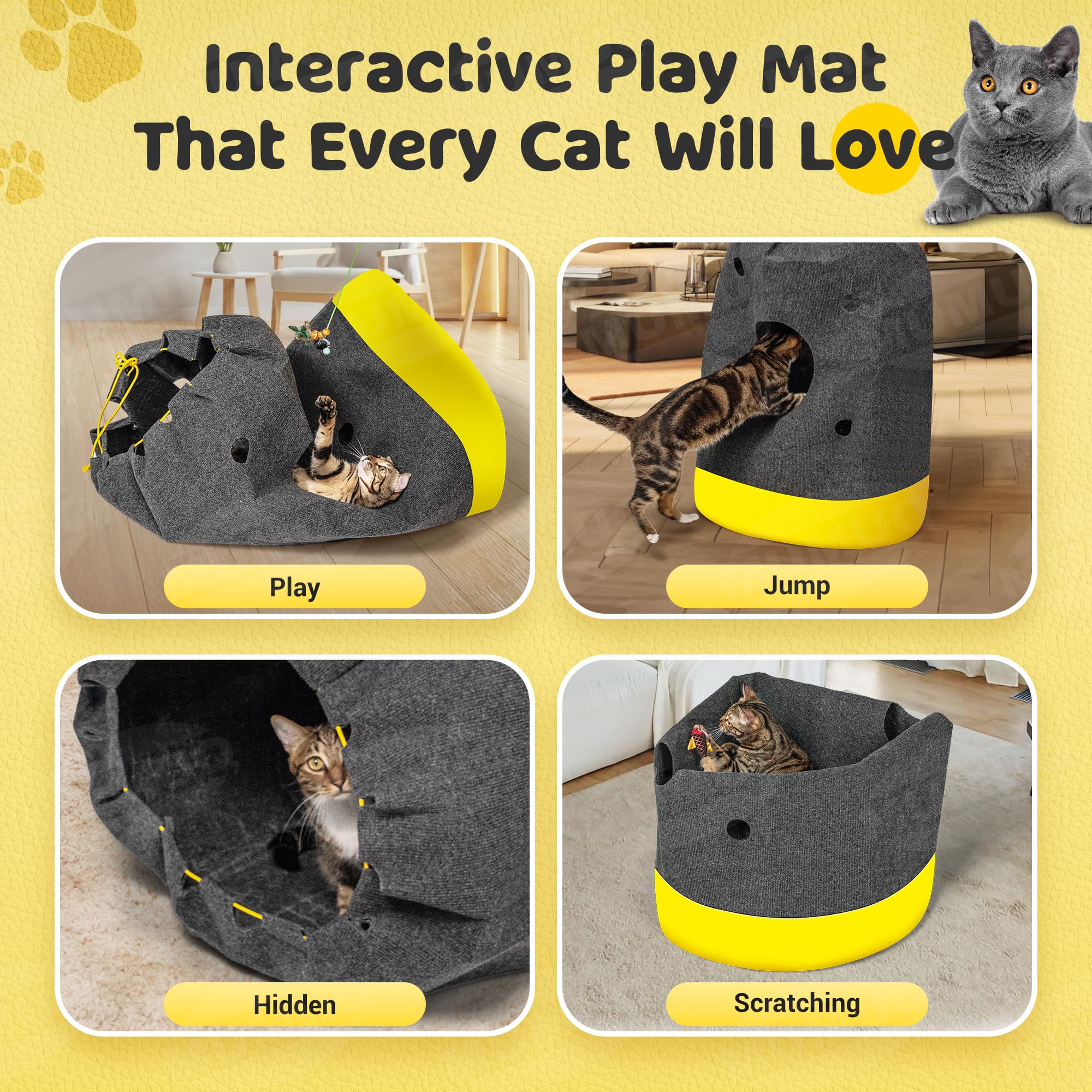 MUMUQ Cat Play Bag machine-washable fabric simplifies cleanups