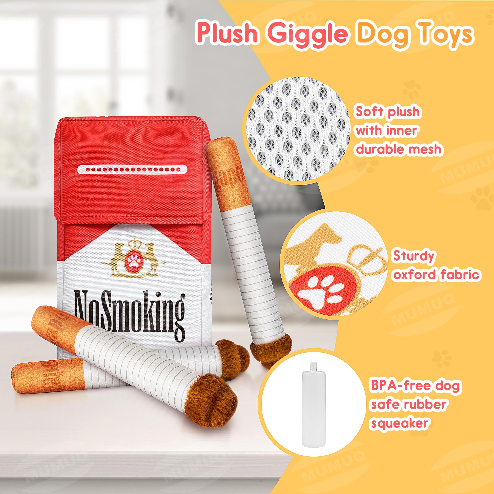 MUMUQ dog-safe rubber squeaker promotes safe, engaging play.