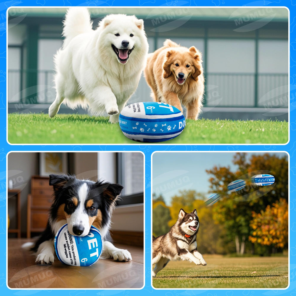 MUMUQ Funny Pupper Deckies toy blue color highlighting cute giftable dog toy.