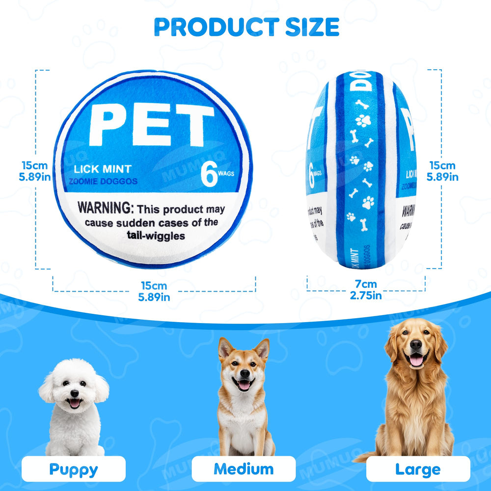 MUMUQ Funny Pupper Deckies toy washable exterior keeps toy fresh after slobber.