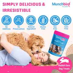 Munchbird rabbit ears portion variation—ideal for all breeds and portion-controlled feeding.