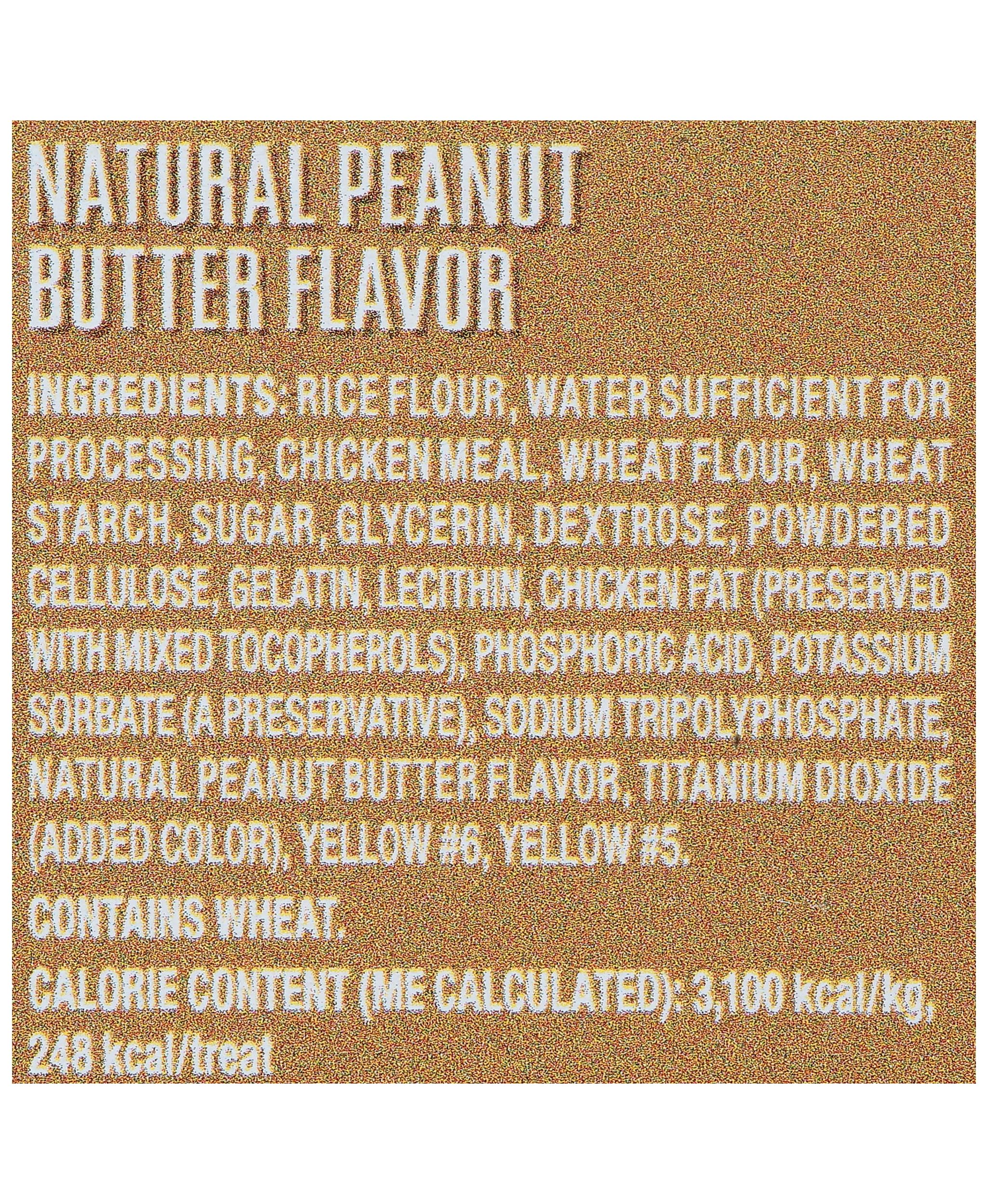 Munchy Bone peanut butter flavor close-up with natural ingredients for healthy snacking.