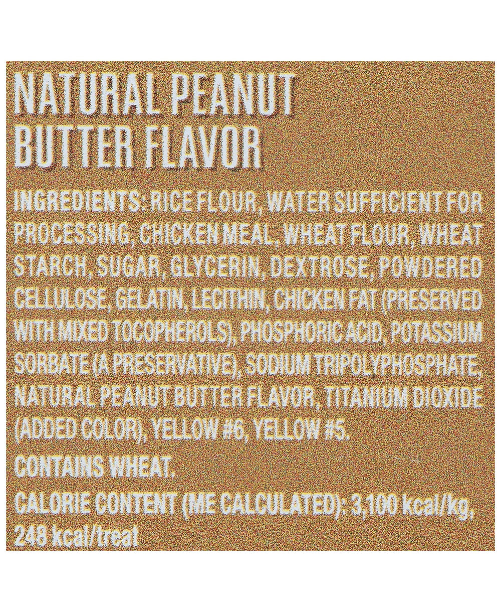 Munchy Bone peanut butter flavor close-up with natural ingredients for healthy snacking.