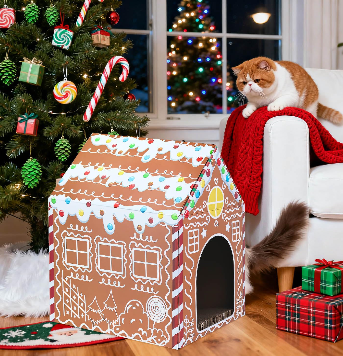 MUNILAIL cat-house window view encourages supervision and interactive play.