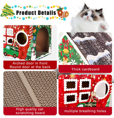 MUNILAIL cat scratcher closeup reveals durable cardboard pad for scratching.