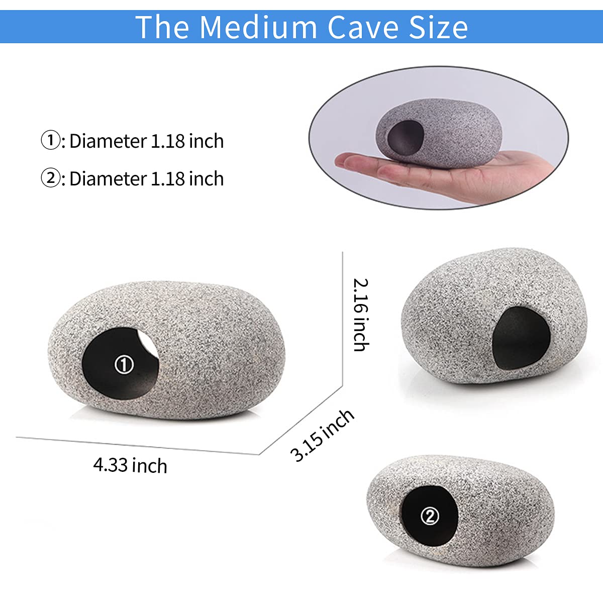 MUNLIT stackable rock caves arranged in aquarium setup to maximize space and variety