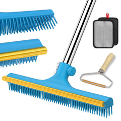 Mupapi 3in1 carpet rake set full view for easy pet hair cleanup on carpets