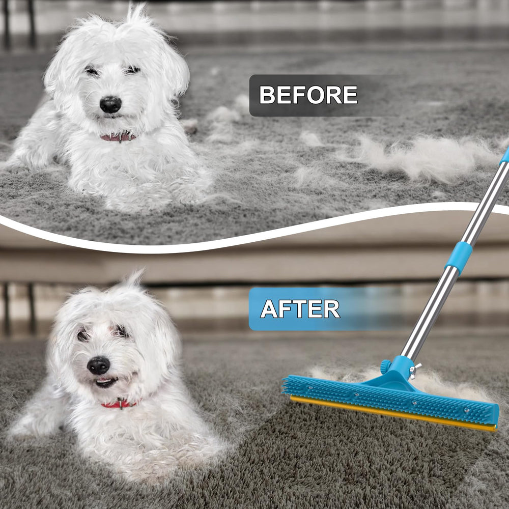 Mupapi dual-teeth copper-tpe carpet rake closeup highlights powerful hair capture on carpets