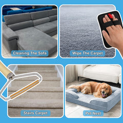Mupapi y-shape-pet-hair-remover demonstrates precise corner cleaning in tight spaces