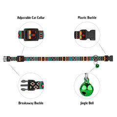 MUROM Southwest pattern collar close-up with bright jingle bell