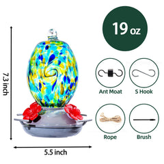 Muse Garden hanging feeder outdoors provides easy garden access for hummingbirds.