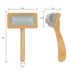 Muse&Iris grooming brush with bamboo handle provides comfortable, long grooming sessions.