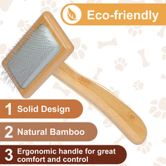 Muse&Iris pet brush removes dirt and loose fur to keep coats neat.