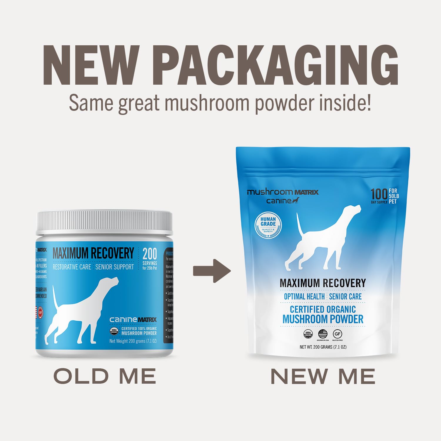Mushroom Matrix Maximum Recovery organic-mushrooms emphasizes certified organic ingredients.
