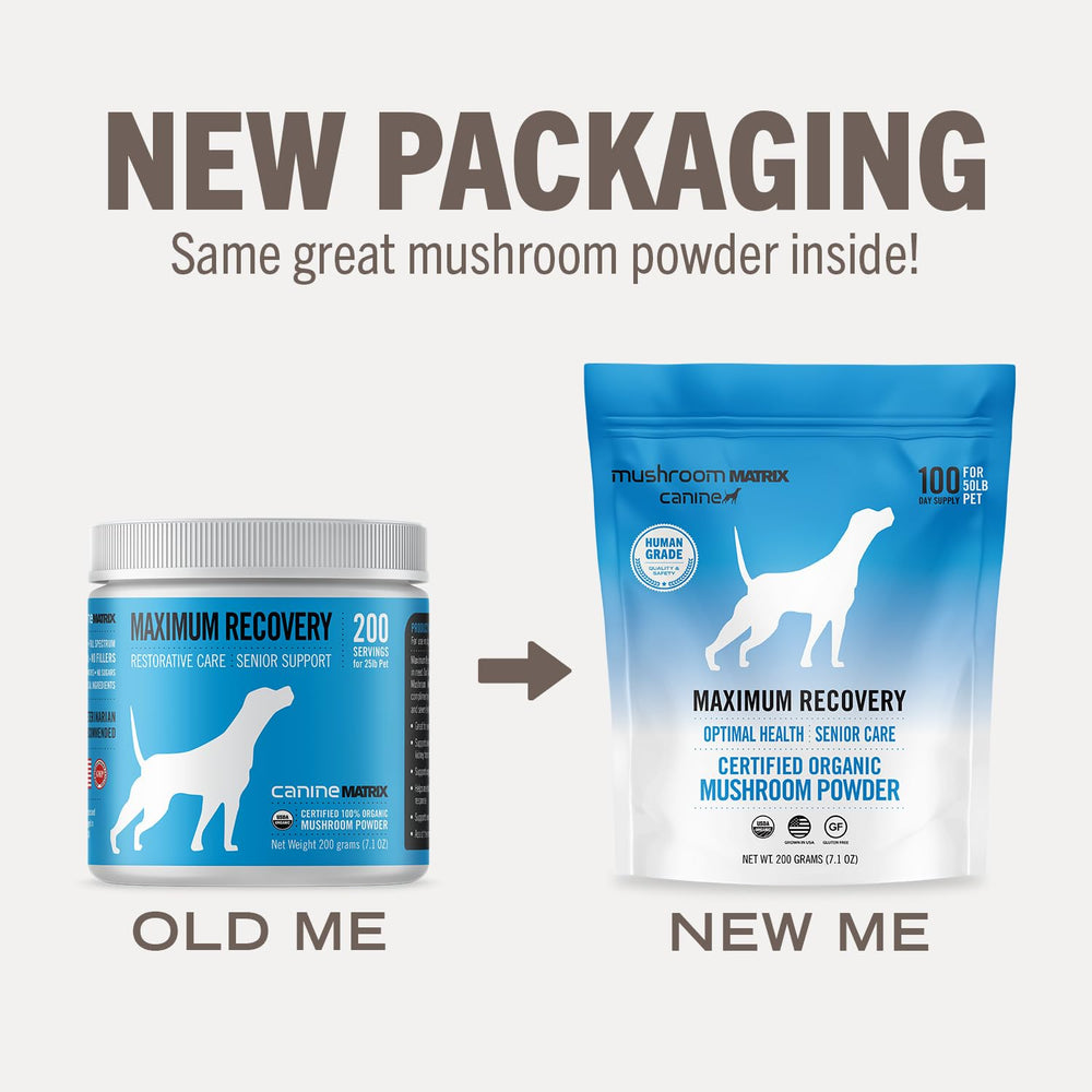 Mushroom Matrix Maximum Recovery organic-mushrooms emphasizes certified organic ingredients.