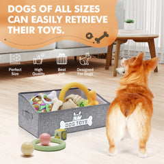 Mutiearo dog toy basket collapsible fold enables space-saving storage when not in use.