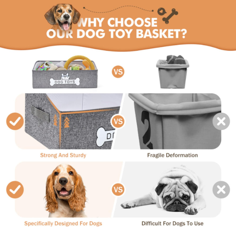 Mutiearo dog toy basket large size fits toys and treats neatly.