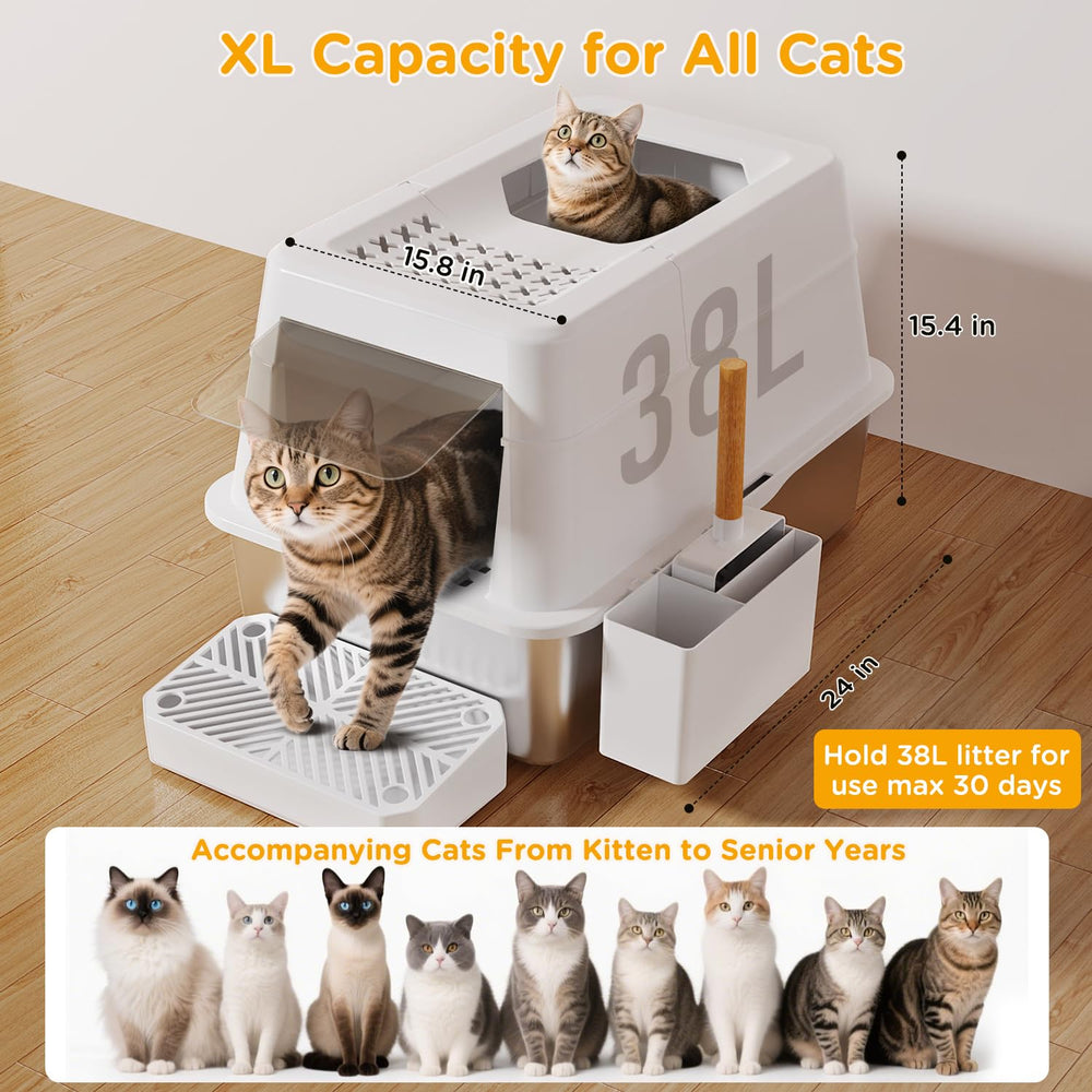 Mutrelenx 24-inch interior offers roomy space for large cats and multi-cat homes.