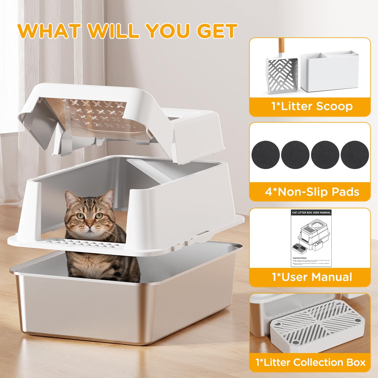 Mutrelenx high-side design helps reduce litter splash during digging.