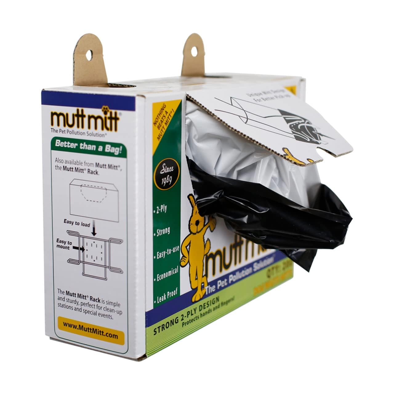 Mutt Mitt 2-ply durability prevents tearing during pickup