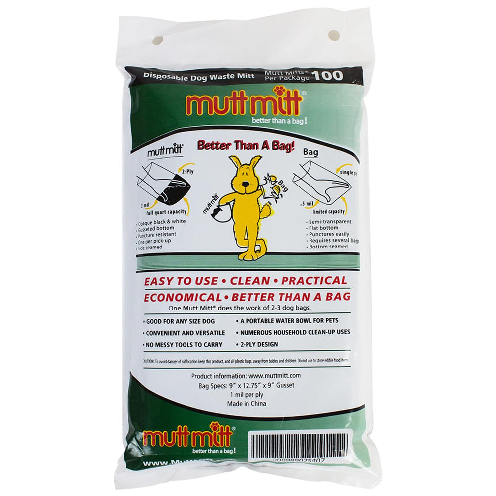 Mutt Mitt leakproof design field-tested to hold water for 30 days.